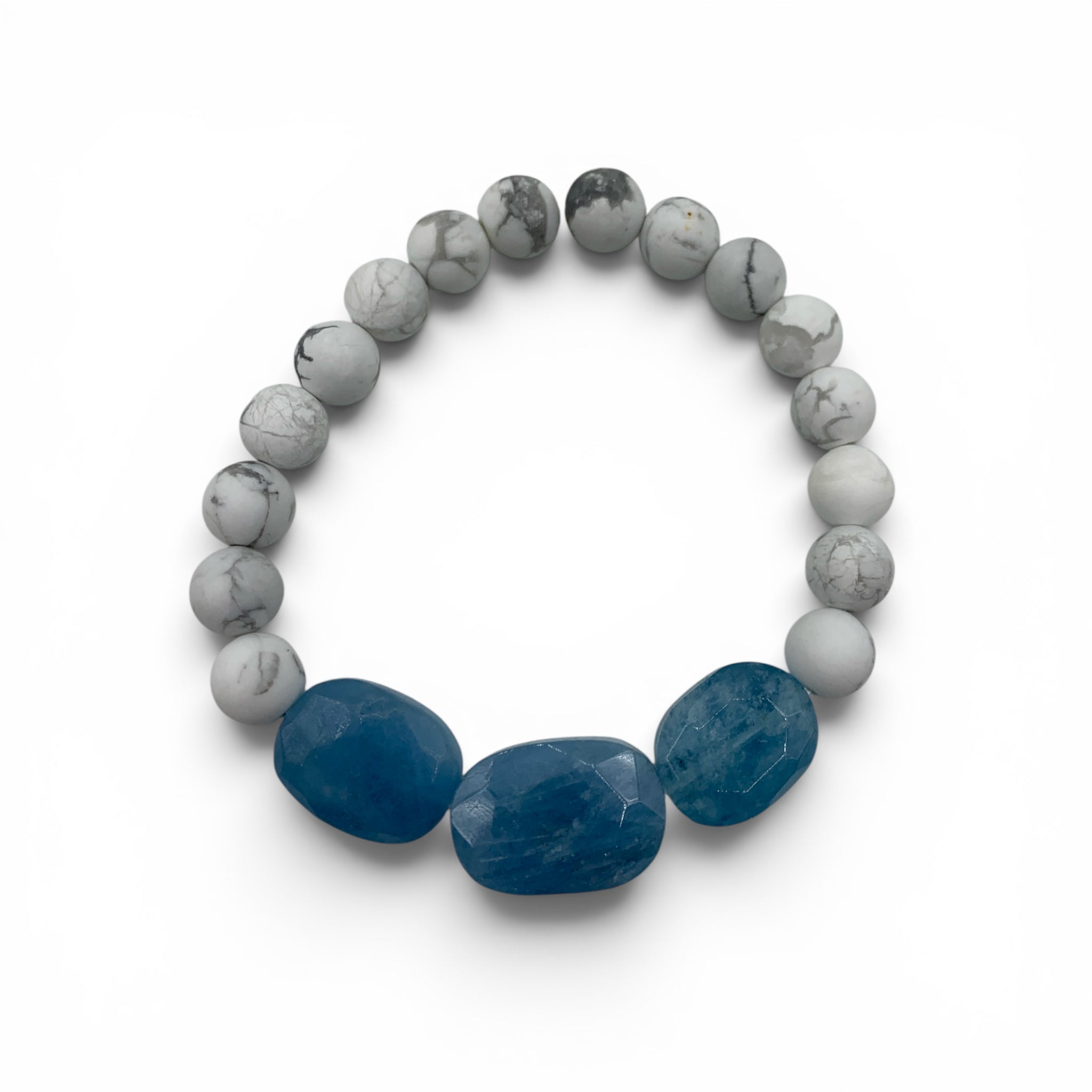 Bracelet - Howlite & Aquamarine